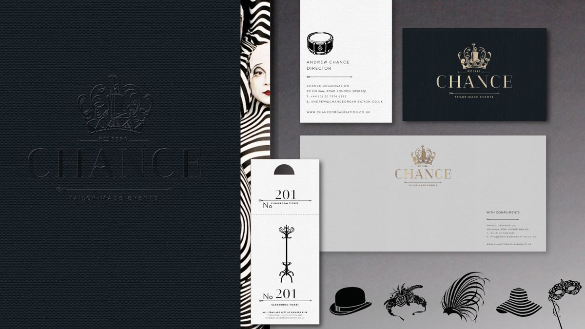 Chance Organisation, Chance Events: Stationery in the new identity