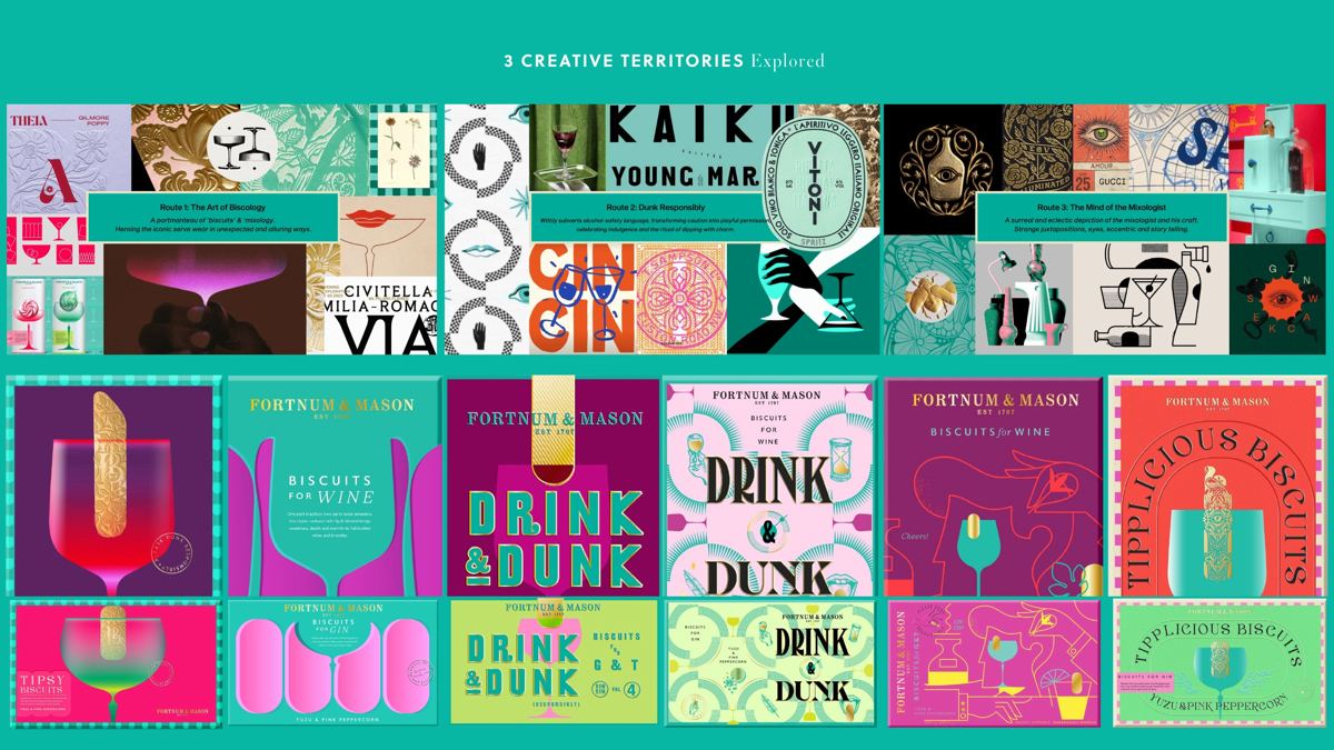 Fortnum & Mason, Biscuits for Drinks: Three creative territories explored in development