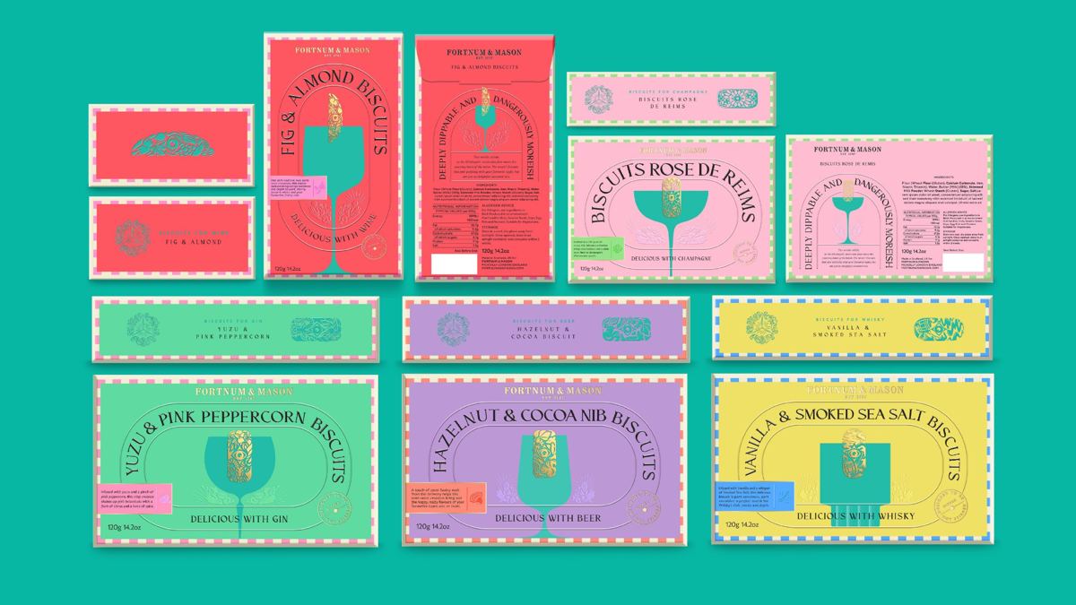 Fortnum & Mason, Biscuits for Drinks: The full range, laid out flat