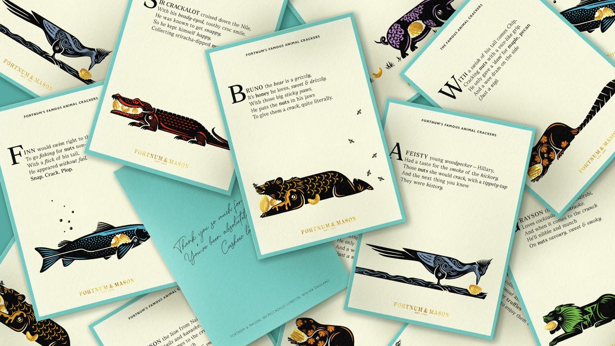 Fortnum & Mason, Fortnum's Famous Animal Crackers: Collateral cards featuring the characters