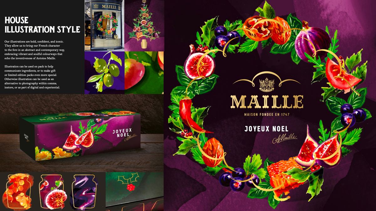 Unilever, Maille: Illustration style and the Christmas edition
