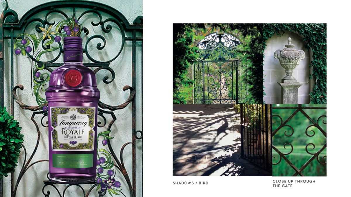 Diageo, Tanqueray Blackcurrant Royale: Photography: the garden gate