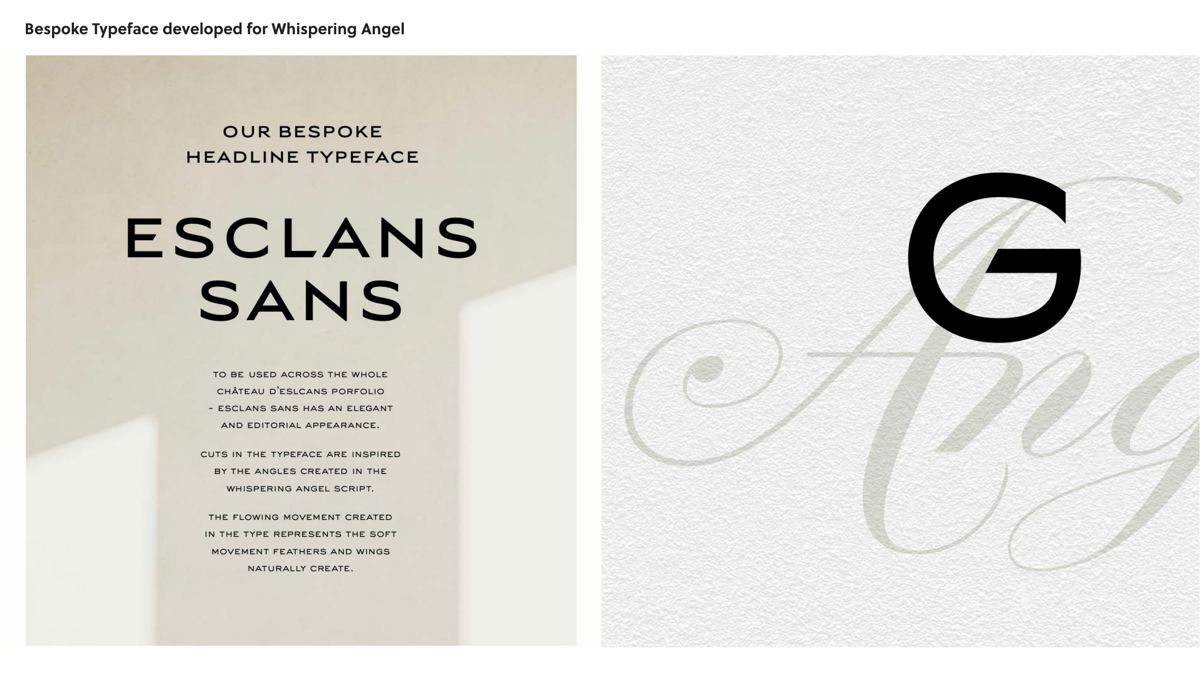 Château d'Esclans, Whispering Angel 20th Anniversary: Esclans Sans, the bespoke headline typeface